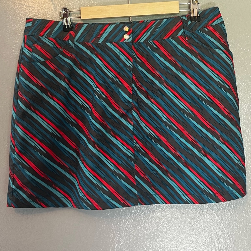 Slazenger Vibrant Striped Mini Skirt Size 14